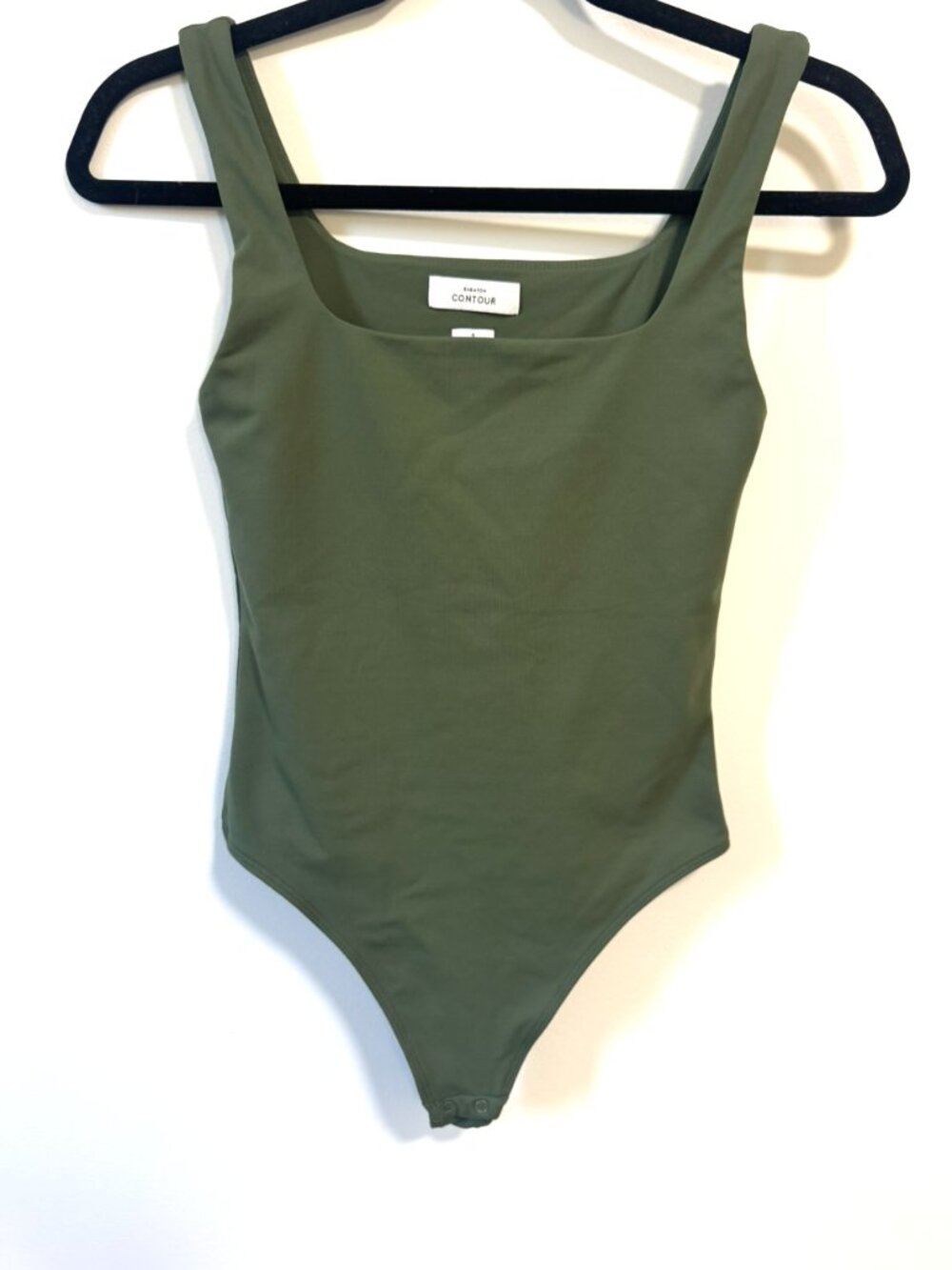 Aritzia Babaton Contour Olive Green Square Neck Bodysuit Size S